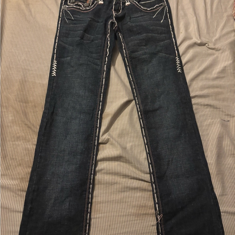Stella Laguna Beach Blue Boot Cut Jeans with Subtle Fading